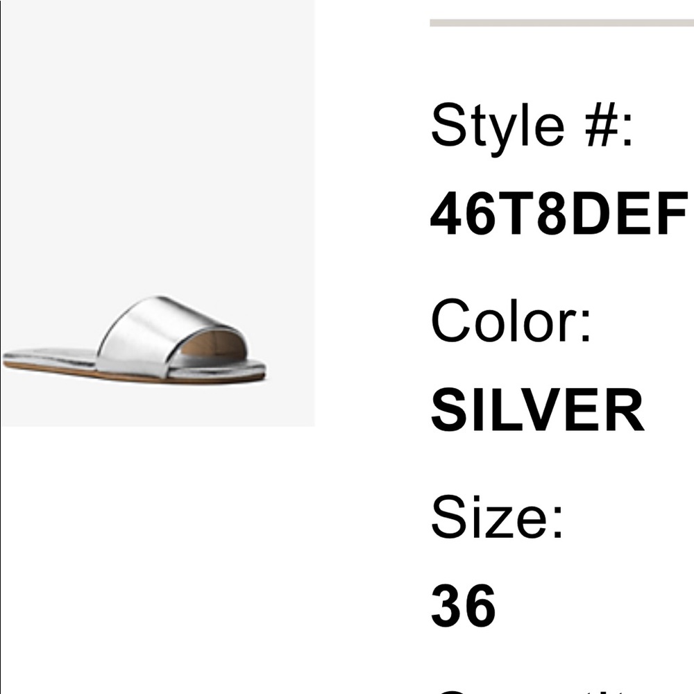 Michael Kors Collection metallic Delphine runway slides. Size 36.